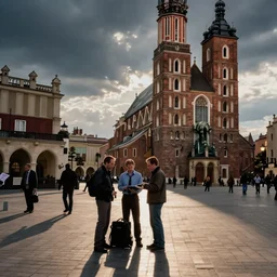 Mulder and Scully solving a crime on Cracow Main Square