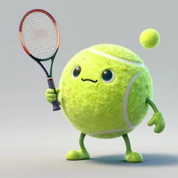 a tennis ball monster with a tennis racquet, bust shot, smooth, intricate, elegant, power aura, digital painting, artstation, concept art, sharp focus, illustration, art by basil gogos - h 6 4 0