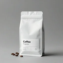original design concept of a minimalist packaging for coffee beans, studio lighting, minimalist style