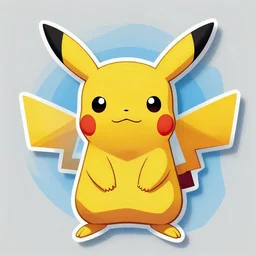cubist portrait of pikachu cutout digital illustration cartoon colorful beeple vector art
