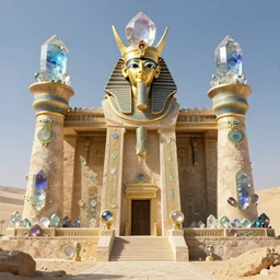 ancient egyptian steucture made of crystal gems, fantasy art