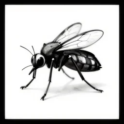 mosquito, microsoft paint, black and white, kids drawing