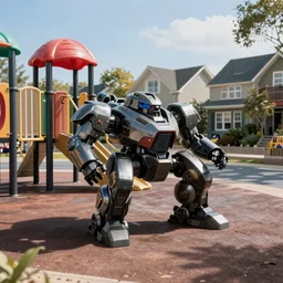 color home video footage, an armored core playing in the playground
