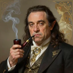 danny devito as a fantasy goblin smoking a pipe, portrait, fantasy, intricate, elegant, highly detailed, digital painting, artstation, concept art, smooth, sharp focus, illustration, art by artgerm and greg rutkowski and alphonse mucha