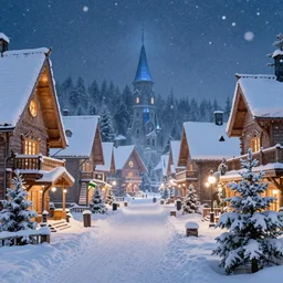 wizard town in the snow