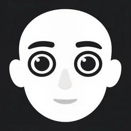 a human head with 1 0 0 m lens instead of eyes, high quality, vector art