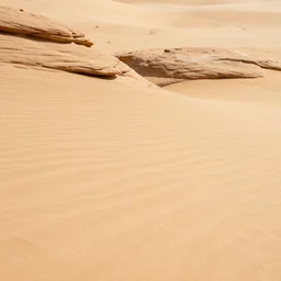 cut sandstone structures cover a desert landscape