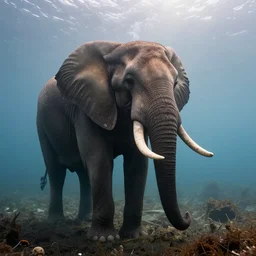 underwater photo of an elephant, by trent parke, overexposed