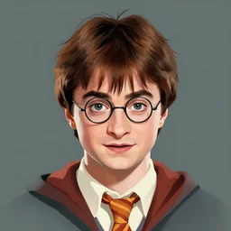 a pot with daniel redcliff as harry potter face, digital illustration, in the style of greg rutkowski