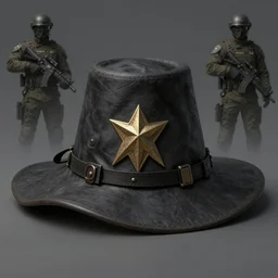 awesome hat under armed guard, fantasy, concept art
