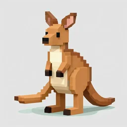 a kangaroo, voxel art
