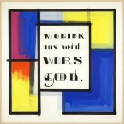in the beginning was the word, and the word was with god, and the word was god. in the style piet mondrian