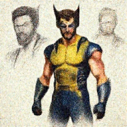 Taron Egerton as Wolverine , in the style of simon Bisley, concept art
