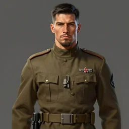 portrait of a man by greg rutkowski, british features, straight jaw, short black hair in military style, beard, tall and muscular, perfect military composure, wearing the uniform of the new republic, star wars expanded universe, he is about 4 0 years old, highly detailed portrait, digital painting, artstation, concept art, smooth, sharp foccus ilustration, artstation hq