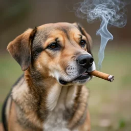 a dog smoking a cigar