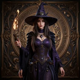ecclectic witch, intricate backdrop, hyper detailed 4 k, octane render