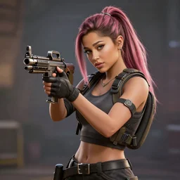 ariana grande in counter strike, 4 k, unreal engine, ray tracing, hell, octane render, blender, high res, detail
