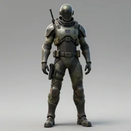 character concept design of a cyberpunk soldier