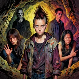 homeless girl portrait, dank cave, mohawk hair, torn clothing, richard avedon, martin schoeller, victor ngai, id magazine, epic scene, david cronenberg, kilian eng vibrant colours, dynamic lighting, intricate illustration, detailed, beksinski, dan mumford, artstation, greg rutkowski, sharp focus, photoreal, 8 k