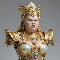 iridescent onyx and gold bust of angry futuristic fat young cyborg galactic himba empress, organic cyborg, intricate, ornate, future baroque