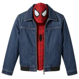 spiderman wearing cowboy jacket