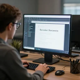 nerd, on, computer, testing, how, image, prompts, work, 4k