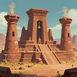 ancient argentinian structures, retrowave epic art, trending on art station