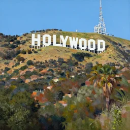 painting of the hollywood sign