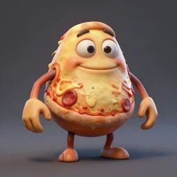 pizza golem, 3 d model, highly detailed