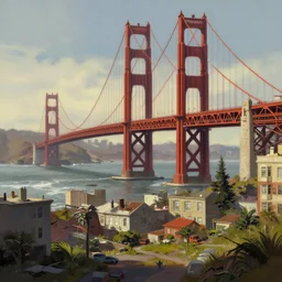 post - apocalyptic san francisco, california. artistic painterly by greg rutkowski and trending on artstation, favorites on deviantart