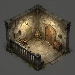 a detailed concept art of a basement, by wlop