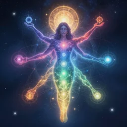 all chakras align in the universal god form that floats suspended in time and space above the all knowing eye which controls the ebb and flow of tangible atomic illusion