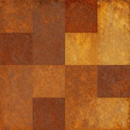 large squares of different colors, rust texture, detailed, part of the photo is missing