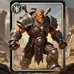 absolute warrior, giga chad in armour, d & d barbarian, powerful male character from warcraft, character portrait, trading card game art, perfectly shaded, extremely detailed, matte, artstation, volumetric lighting, 4 k, deep focus, dynamic scene, fighting, sharp focus, deserted landscape, ancient stone ruins, art by frank frazetta and artgerm and wei wong