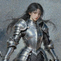 female warrior, lovely delicate face, sophisticated armor, oil painting, passion, bravery, intricate armour costumes, light and shadow effects, intricate, digital painting, art station, concept art, cold tones, sharp focus, morandi color scheme, sharply shaped, illustration, art by makoto shinkai and lois van baarle