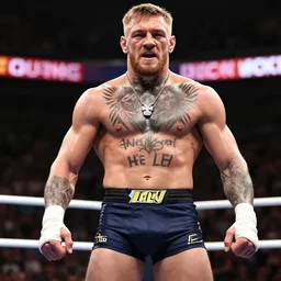 a humanoid car wrestling conor mcgregor, ultra detailed, ultra realistic