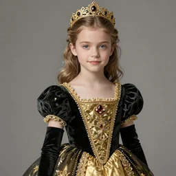 annasophia robb portrait as young princess, black and golden dress, intricate, elegant, highly detailed, digital painting, artstation, concept art, smooth, sharp focus, illustration, bouguereau, aleksi briclot, rutkowski