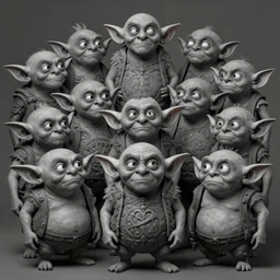 anthropomorphic highly detailed wide - angle group portrait of cute mr bean goblins looking funny, intricate, elegant, highly detailed grey goblin, digital painting, artstation, concept art, smooth, sharp focus, illustration, art by artgerm, bob eggleton, michael whelan, stephen hickman, richard corben, wayne barlowe, trending on artstation and greg rutkowski and alphonse mucha, 8 k