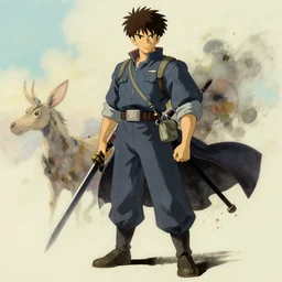character concept art by Hayao Miyazaki, Frank Frazetta