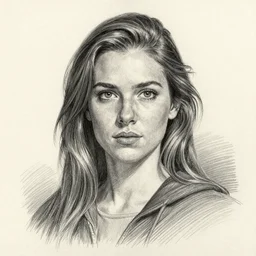 portrait of Aloy, pencil drawing, incredible, in the syle of Guy Denning