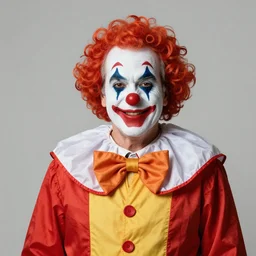 andres manuel lopez obrador wearing clown custome, studio photograph, portrait c 1 2. 0