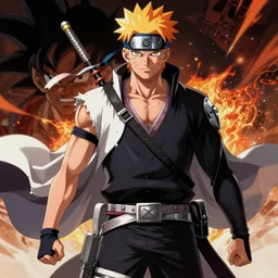 a mercenary in the style of Bleach in the style of one piece in the style of Naruto in the style of Dragon ball trending on artstation deviantart Pinterest detailed realistic High Resolution HD 8k