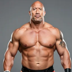 obese!!! dwayne johnson sumo wrestler, looks at the camera