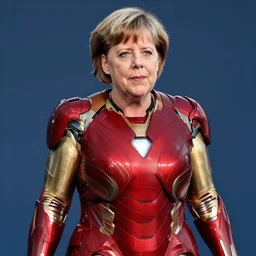 angela merkel as ironman, from avengers, artstation, cgsociety, pressphotography, news