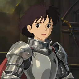 a portrait of a female knight studio ghibli style