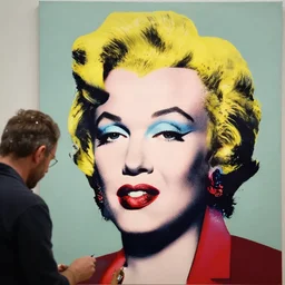 Jackson Pollock draws Andy Warhol's Marylin Monroe