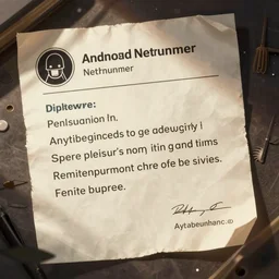 medium shot of a mysterious letter digital illustration android netrunner