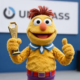 [ orisa from overwatch as a muppet ]!!, 4 k photorealistic! photography, trending on [ unsplash ], contest winner, award winning