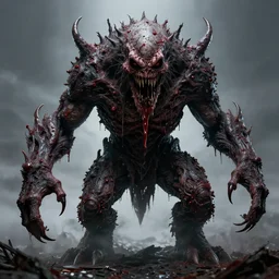 horrifying monster, maximalist, high detail, 8k, dark fantasy, realistic, masterpiece, Trending on art station, WLOP