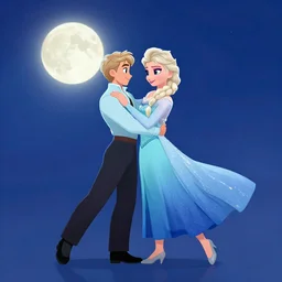subzero and elsa dancing in the moonlight, artgerm